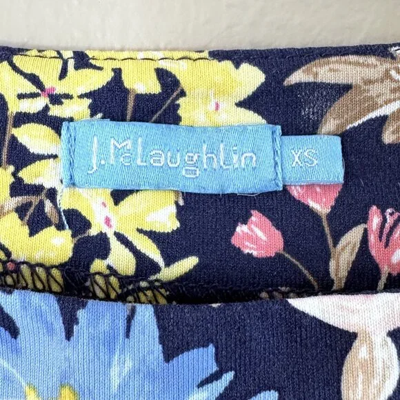 J. McLaughlin Wavesong Catalina Cloth Blue Floral Bateau Neck Top - Picture 4 of 9